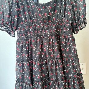 Trixxi Black Floral Mini Dress